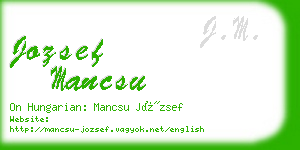 jozsef mancsu business card